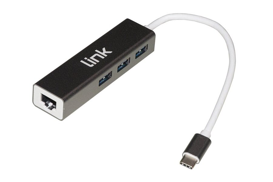 LINK HUB USB-C 3 PORTE USB 3.0 + GIGABIT