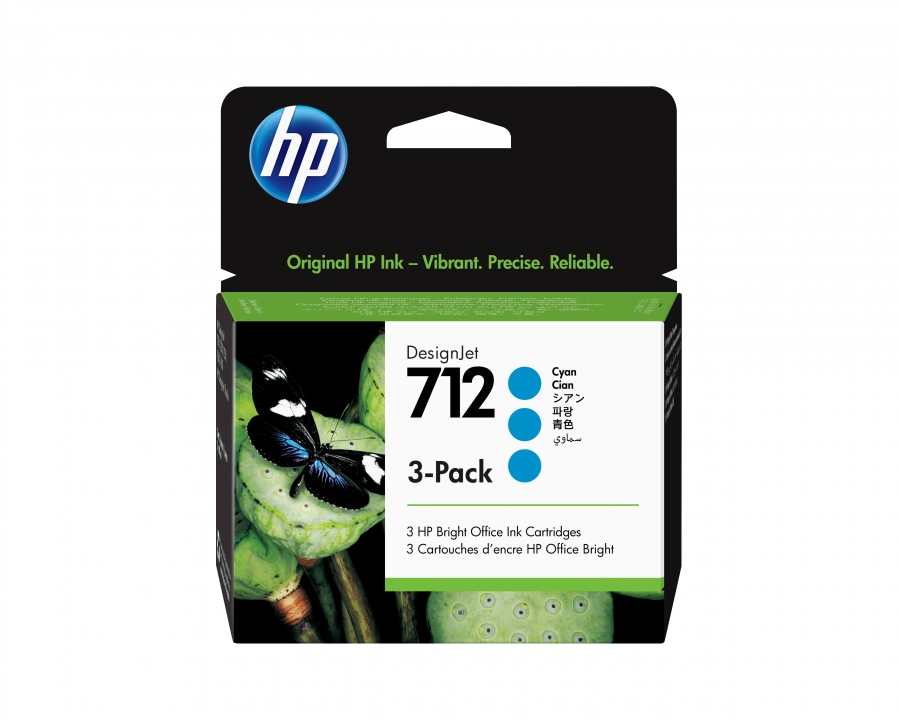 HP 3ED77A 712 INK CIANO CARTRIDGE 3PACK