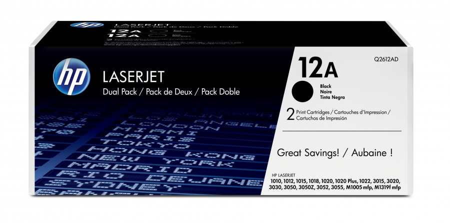 HP Q2612AD N12A TONER NERO 2PZ