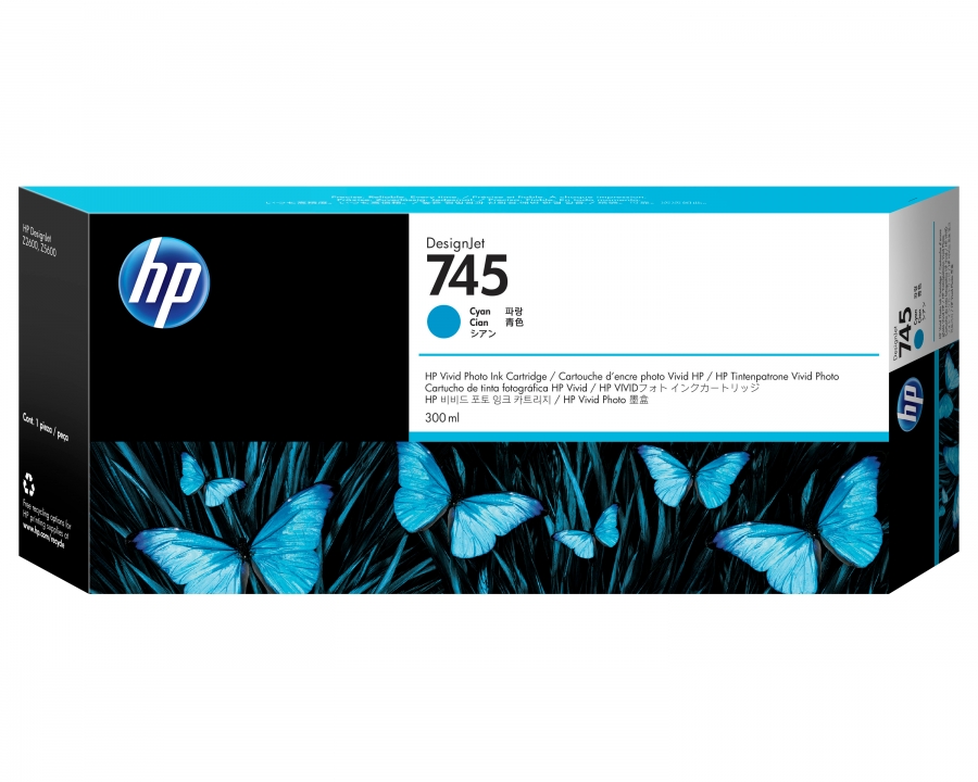HP F9K03A HP 745 INK CIANO CARTRIDGE