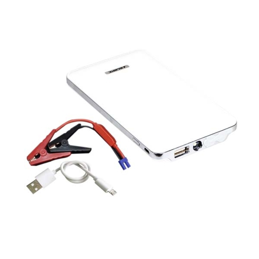 Bianco avvia batteria auto cavo plug-in 12volt e power bank 9900mAh Car Jump Starter Majestic CPB 120N adattatori per PC alimentatore valigetta con pinze per batteria 