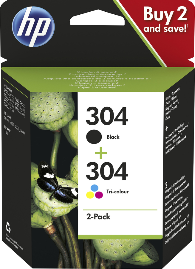 HP 3JB05AE 304 INK 2 PACK NERO TRICROMIA